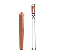 DSOUWEH Pinces à feu légères pour foyers extérieurs, idéales pour la | et les grillades. Pinces de cuisson allongées pour barbecue et cheminée. Outils portables et résistants à la chaleur pour