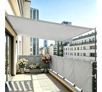 DSRDRFG Brise Vue Balcon 100x1500cm Imperméable Cache Vue Balcon, Protection UV, Coupe-Vent, Pare-Soleil Extérieur Jardin pour Terrasse Patio Clôture de Jardin Piscine Camping, Gris Clair