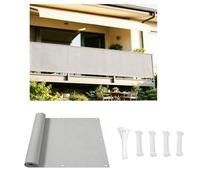 DSRDRFG Brise Vue Balcon Gris Clair 100x310cm Couverture de Écran Jardin 220g/m² PES Protection UV Résistant aux Déchirures et au Vent Protection Contre Les Regards avec Attaches de Câble