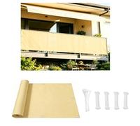 DSRDRFG Brise Vue Balcon Jaune Sable 100x210cm Couverture de Écran Jardin 220g/m² PES Protection UV Résistant aux Déchirures et au Vent Protection Contre Les Regards avec Attaches de Câble