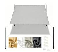 DSRDRFG Voile d'ombrage Imperméable Rectangulaire 5.5x7M PES 220g/m² Toile d'ombrag, Filet Dombrage avec Oeillets pour Abri Voiture Serre Jardin Camping Couverture Potager Terrasse, Gris Clair
