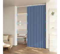 DSSHENGDS Rideau de Porte de Placard Pliant, Rideau de Douche plissé en accordéon, pour Placard, Chambre, cloison de Salle de Bain-Denim Blue- 180x180cm
