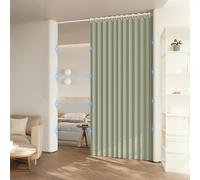 DSSHENGDS Rideau de Porte de Placard Pliant, Rideau de Douche plissé en accordéon, pour Placard, Chambre, cloison de Salle de Bain-Matcha Green- 100x200cm