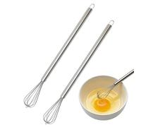 Dstarymnix Mini Fouet INOX 23 cm Lot de 2, Petit Fouet Cuisine pour Tasse et Petites Portions, Fouet Manuel pour Battre Œufs, Mélanger Sauce, Matcha et Cacao, Fouet Lait pour Mousse de Lait