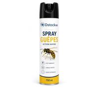DSTOCK60 - Aérosol Anti-Guêpes & Frelons 750 ml - Action Rapide Longue Portée - Protection Intérieure & Extérieure - Nids, Terrasses, Abris de Jardin