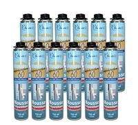 Dstock60 - Ensemble de 12 mousses expansives 750 Ml - Mousse polyuréthane professionnelle - Isole, colle et rebouche - Mousse pistolable - Extérieur et intérieur -