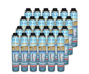 Dstock60 - Ensemble de 24 mousses expansives 750 Ml - Mousse polyuréthane professionnelle - Isole, colle et rebouche - Mousse pistolable - Extérieur et intérieur -