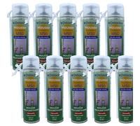 DSTOCK60 - LOT DE 10 MOUSSES EXPANSIVES MANUELLES 500ML - MOUSSE POLYURETHANE PROFESSIONNELLE - ISOLE, COLLE, REBOUCHE - EXTERIEUR ET INTERIEUR