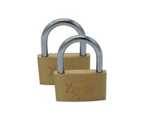 DSTOCK60 - Lot de 2 Cadenas n laiton 45 mm - 3 clés fournies - Doré