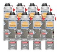 DSTOCK60 - Lot de 8 - mousse expansive polyuréthane projetable - 700 ml - avec applicateur - compatible multi-surfaces - application facile et rapide