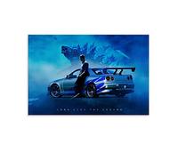 DSXZ Film Fast and Furious GTR R34 Jdm Voiture Poster Décoratif sur Toile - Art Mural pour Salon, Chambre à Coucher - 60 x 90 cm