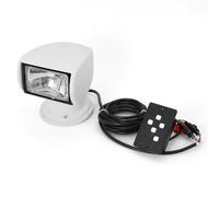 DSYOGX Projecteur de recherche marine 12 V 100 W LED étanche pour bateau, projecteur de travail rotatif à 360° pour yachts, gardes côtières, police maritime, bateaux de pêche, 3200 K (blanc)