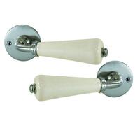 DT 2000 653550 Ensemble Béquille double canon sur rosace en Porcelaine Ecru