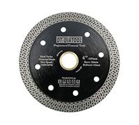 DT-DIATOOL Disque à Tronçonner Diamante 105 mm x 20 mm/16 mm Lame de Scie avec Maille Turbo pour Porcelaine Tuile Marbre Céramique Granit