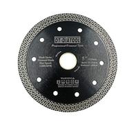 DT-DIATOOL Disque à Tronçonner Diamante 125 mm x 22,23 mm/20 mm Lame de Scie avec Maille Turbo pour Porcelaine Tuile Marbre Céramique Granit