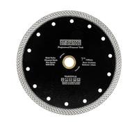 DT-DIATOOL Disque à Tronçonner Diamante 180 mm x 22,23 mm/16 mm Lame de Scie avec Maille Turbo pour Porcelaine Tuile Marbre Céramique Granit