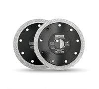 DT-DIATOOL Disque à Tronçonner Diamante 2 Pièces 115 mm Lame de Scie avec X Maille Turbo pour Porcelaine Tuile Marbre Céramique Granit