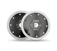 DT-DIATOOL Disque à Tronçonner Diamante 2 Pièces 125 mm Lame de Scie avec X Maille Turbo pour Porcelaine Tuile Marbre Céramique Granit