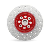 DT-DIATOOL Disque Diamant 115 mm Coupe & Meulage, Double Face Brasé sous Vide pour Meuleuse d’Angle, Multi-Matériaux (Carrelage, Marbre, Granit, Béton), Coupe Rapide et Façonnage