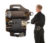 Dtaigou Gaine Multi-Outils pour Ceinture, Pochette de Ceinture en Cuir EDCs Organizer, Étui Leathermans en Cuir de Vachette Haute capacité pour Couteaux e Voiture, Stylo