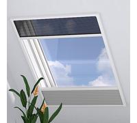DTCH® Moustiquaire Fenetre de Toit Basculante 100 x 160 cm (LxH), Plissée Duo Translucide et Occultante, Gris, Store Fenetre de Toit, Moustiquaire Fenêtre de Toit, Réductible