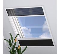 DTCH® Moustiquaire Fenetre de Toit Basculante 100 x 160 cm (LxH), Plissée Duo Translucide et Occultante, Noir, Store Fenetre de Toit, Moustiquaire Fenêtre de Toit, Réductible