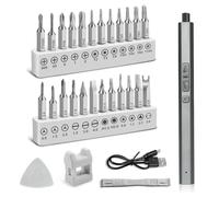 DTD Mini tournevis électrique sans fil 30 en 1 Tournevis de précision avec LED Réglage du couple à 3 vitesses Tournevis 64 bits pour téléphone, montre, appareil photo, PC, électronique