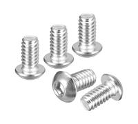 DTGN 1/4"-20x1/2" Vis A Tete Bouton A Six Pans Cremone - 30Pack - Velo De Route, Velo Tout Terrain, Auto, Moto - 304 Acier Inoxydable Lave Blanc - Fixations A Entrainement Hexagonal