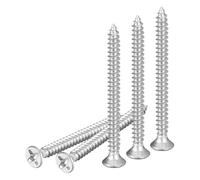 DTGN 50Pcs Vis À Tête Plate M3x40mm, Vis Auto-Taraudeuses Phillips En Acier Inoxydable 304 - Idéales Pour Le Travail Du Bois, Meubles - Argent