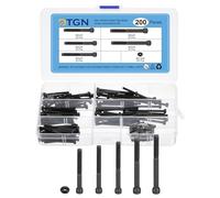 DTGN Assortiment de 200 Vis Métriques, Kit de Boulons et Écrous M3, Acier de Qualité 12.9, Vis à Tête Cylindrique à Six Pans Creux M3X30/35/40/45/50mm