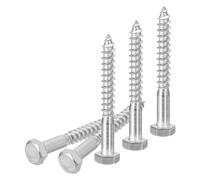 DTGN Boulons Hexagonaux M8x75mm - Lot De 10 - Pour Menuiserie, Meubles - Vis À Bois À Tête Hexagonale Partiellement Filetée En Acier Inoxydable 304 - Argent