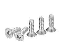 DTGN Lot de 50 Vis à Tête Cylindrique à Embase Hexagonale M3-0.5 x 10mm | Vis à Tête Plate en Acier Inoxydable 304, Filetage Complet, Boulons Fraisés.