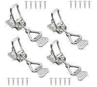 DTLLCZP 4Pcs Loquet à Bascule Acier Inox, Fermeture Porte et Capot, Butée Portail - Capacité 100kg/220lbs, Réglable pour Armoire, Portail, Menuiserie