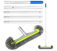 DTLLCZP Brosse de Nettoyage pour Piscine avec Manche Amovible, Brosse Ronde à Borstes Sphériques pour Parois, Fond et Marches de Piscine (avec Manche)