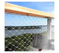 DTVEW Grille Métallique Maille Toile INOX, Filet de Corde en Acier Inoxydable 304, pour Garde-Corps D'extérieur 8cm/2mm Maille de Sécurité D'escalier(0.8x16m)