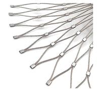 DTVEW Grille Métallique Maille Toile INOX, Treillis Métallique Multifonctionnel, Filet de Sécurité pour Balcon, Filet Anti-Chute Personnalisable(2.6x65.6ft/0.8x20m)