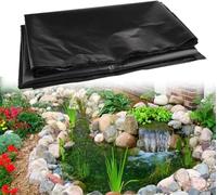 Dtyubfg Bâche pour Étang en PVC, Robuste Noire Bâche de Bassin 12X 12M, Bâche Liner pour Bassin Flexible Durable Préformée pour Bassin à Poisson Cascade de Jardin, Fontaines, Jardins d'eau Cascades
