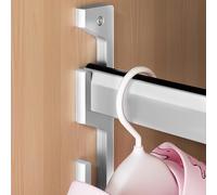 DU Barre de penderie double avec rainures 75 cm Argenté Idéal pour manteaux et vêtements