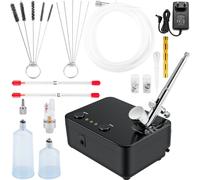 Dual Action Airbrush Set - Compresseur d'air 30 psi ± 15 % - Kit aérographe pour le maquillage, la manucure, le tatouage - Peinture design, artisanat, décoration alimentaire