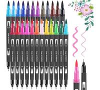 Dual Brush Pen Set - 24 crayons de couleur pour l'aquarelle, le handlettering et le bullet journal