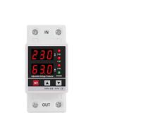 Dual Display 40A 63A 230V Din Rail Adjustable digital Over Under Voltage Relay Surge Protector Limit Over Current Protection BIANMTSW(63A)
