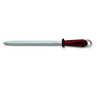 Dual Grip, acier à aiguiser, 30 cm, microtraction, ovale, noir/rouge