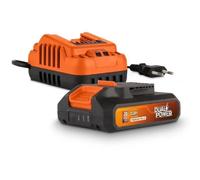 Set de Batterie et Chargeur Powerplus Dual Power POWDP90620 - 2,0 Ah 20 V - pour Outils de Bricolage sans Fil 20 V - Plateforme de Batterie