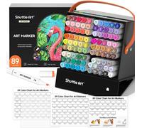 Dual Tip Alcohol Marker Set 88 crayons colorés Shuttle Art Illustration Esquisse