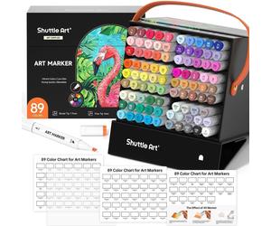 Dual Tip Alcohol Marker Set 88 crayons colorés Shuttle Art Illustration Esquisse