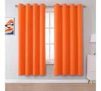 DUALIFE Lot de 2 rideaux occultants à œillets sur la partie supérieure, pour chambre à coucher et salon, 183 x 132 cm (L x l), orange