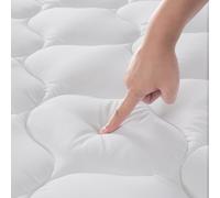 DUANDUAN Surmatelas 180 x 200 cm, sur-Matelas Moelleux, surmatelas à Poches Profondes, protège-Matelas Lavable en Machine, Blanc