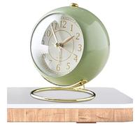 DUANxiaoyanK Réveil analogique rétro, silencieux, avec veilleuse, réveil de voyage rond, pour la maison (vert)