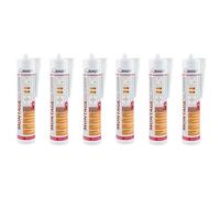 dubaust AMK24 Lot de 6 tubes de colle de montage universelle pour bois, polystyrène, pierre, moulures, moulures, colle acrylique, 511 g, cartouche blanche