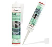 dubaust BAS24 Mastic Silicone de construction Silicone neutre pour fenêtres Intérieur/extérieur résistant aux intempéries hautement élastique Cartouche de 310ml (noir)